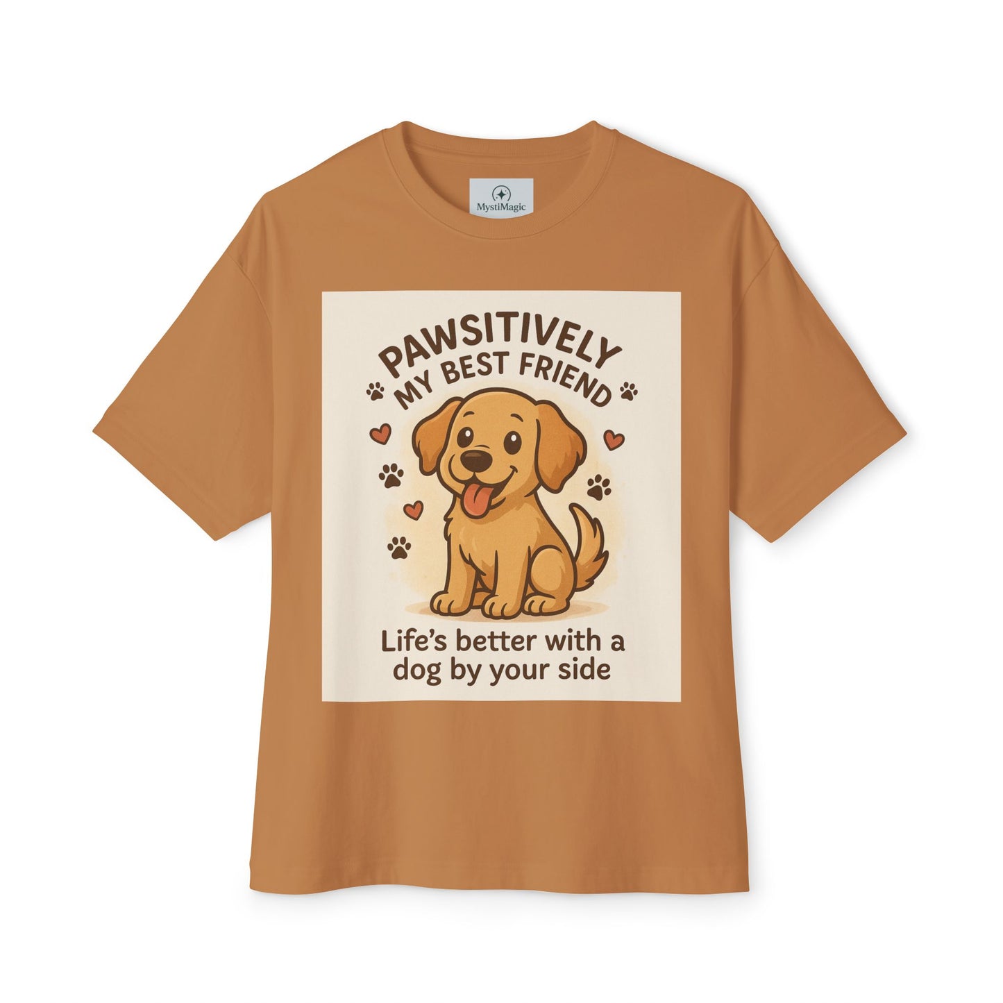 Pawsitively My Best Friend Unisex Oversized Boxy Tee - Life’s Better with a Dog Design
