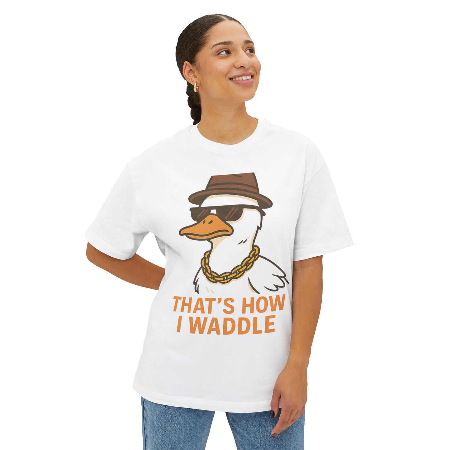 Cool Duck Graphic Tee - That's How I Waddle - Unisex Oversized Shirt