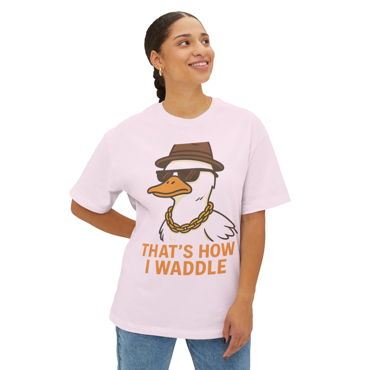 Cool Duck Graphic Tee - That's How I Waddle - Unisex Oversized Shirt