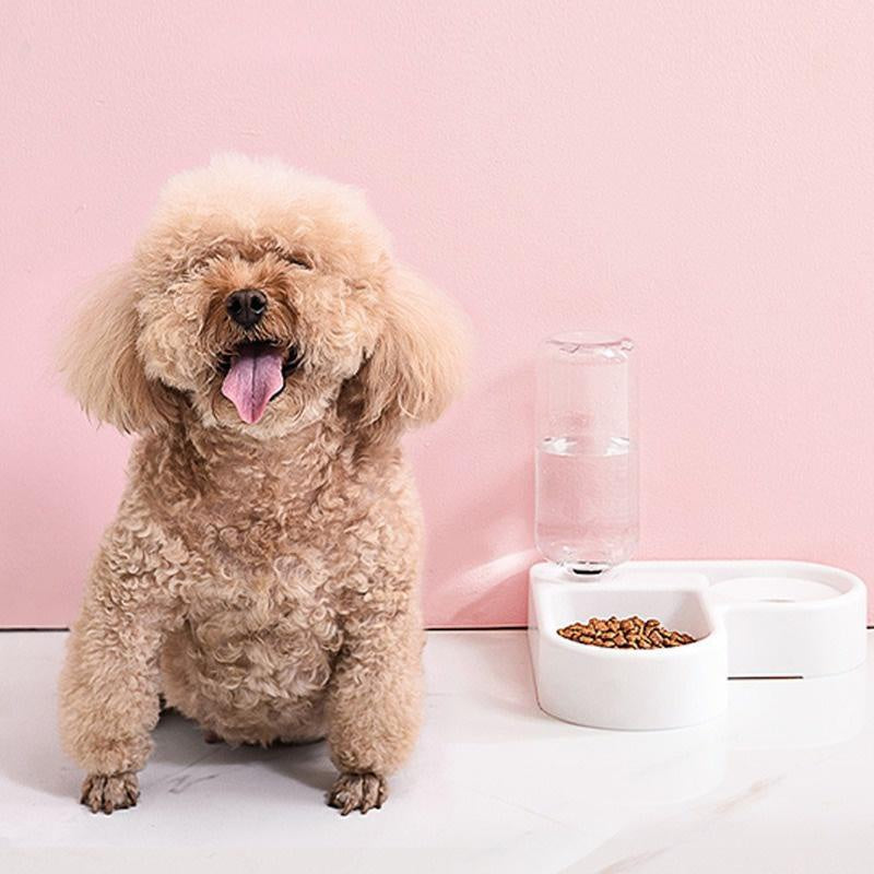 500ml Pet Automatic Feeder Small Bowl Drinkable Portable Cat and Dog Food Bowl Living Room Bedroom Pet Products Pet Items